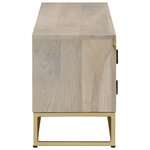 vidaXL Meuble TV 110x30x40 cm bois de manguier massif blanchi