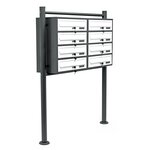 Bloc 8 boites lettres pied support anthracite/blanc