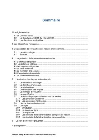 Document unique d'évaluation des risques professionnels métier (pré-rempli) : poseur de stores - version 2023 uttscheid