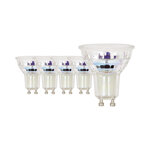 Pack de 5 spots led  culot gu10  4 8w cons. (50w eq.)  345 lumens  lumière blanc chaud