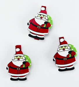 Pince à linge Père Noël rouge et vert 5cm 6 pièces