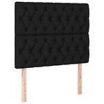 vidaXL Cadre de lit avec tête de lit Noir 90x190 cm Tissu