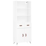 vidaXL Buffet haut Blanc brillant 69 5x34x180 cm Bois d'ingénierie