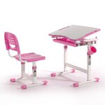Vipack Bureau réglable enfant Comfortline 201 et chaise Rose et blanc