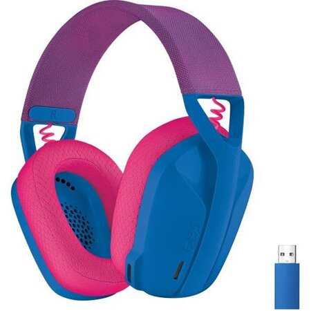 Casque gaming sans fil Logitech - G435 LIGHTSPEED - BLEU - Léger Bluetooth avec micro intégré pour Dolby Atmos, PC, PS4, PS5, Mobile