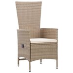 vidaXL Salon de jardin avec coussins 9 Pièces Résine tressée Beige