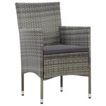 vidaXL Salon de jardin 4 Pièces avec coussins Résine tressée Gris