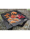 Grille de cuisson carrée pour brasero en acier