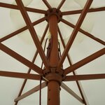 vidaXL Parasol avec mât en bois 330 cm Blanc sable