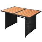vidaXL Salon de jardin 10 Pièces avec coussins Résine tressée Noir