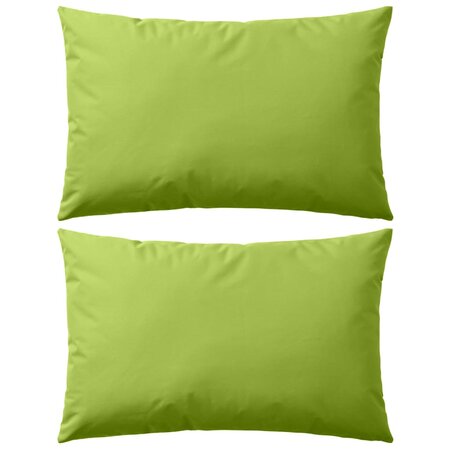 vidaXL Oreiller d'extérieur 2 Pièces 60 x 40 cm Vert pomme