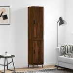 vidaXL Buffet haut Chêne marron 34 5x34x180 cm Bois d'ingénierie