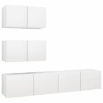 vidaXL Ensemble de meuble TV 4 Pièces Blanc Aggloméré