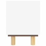 vidaXL Meuble TV Blanc 80x30x40 cm Bois de pin massif et rotin naturel