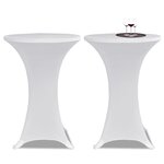 vidaXL Housses élastiques de table Ø 60 cm Blanc 2 Pièces