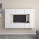 vidaXL Ensemble de meubles TV 8 Pièces Blanc brillant Aggloméré