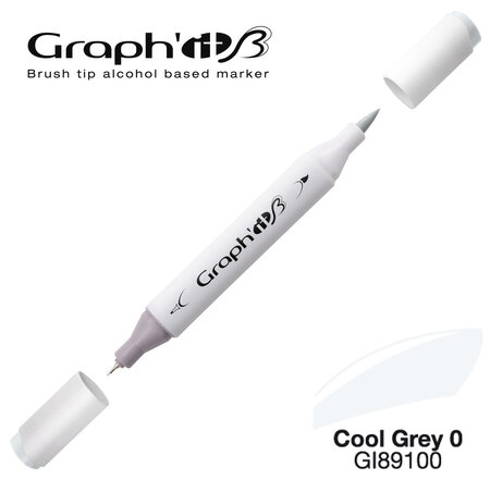 Marqueur manga à l'alcool Graph'it Brush 9100 Cool Grey 0