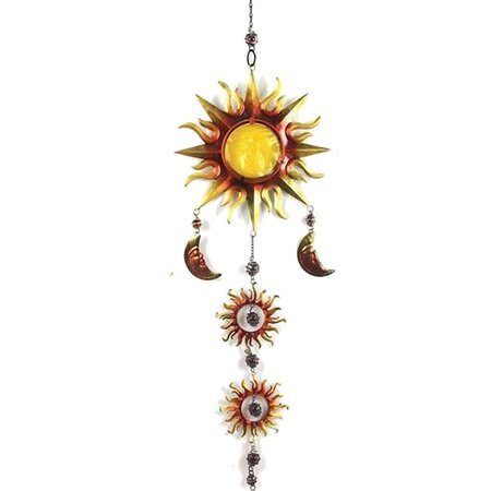 Mobile soleils et lunes 90 cm - jaune