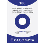 Étui De 100 Fiches - Bristol Uni Non Perforé 105x148mm - Blanc - X 10 - Exacompta