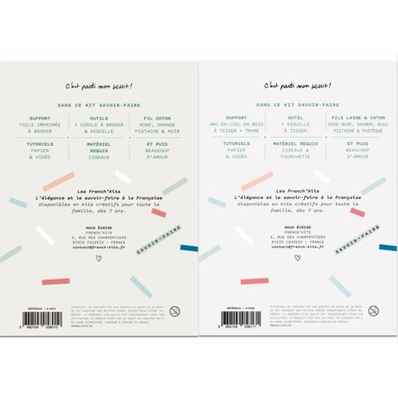 Coffrets DIY - 2 Arc-en-ciel à broder et tisser