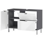 Germania Armoire sous-lavabo GW-Mauresa 34x80x56 cm Graphite et blanc