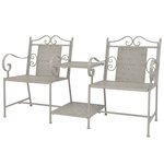 vidaXL Banc de jardin à 2 places 161 cm Acier Gris