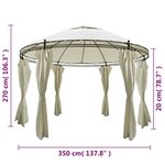 vidaXL Tonnelle ronde avec rideaux 3 5 x 2 7 m