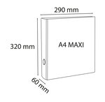 Classeur rembordé pvc 4 anneaux en d de 40mm en 3ème de couverture - a4 maxi - bleu - x 15 - exacompta