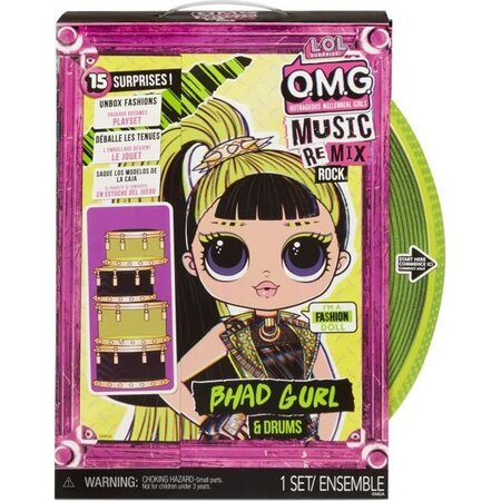 L.o.l. Surprise omg remix rock- bhad gurl and drums - poupée mannequin 24cm