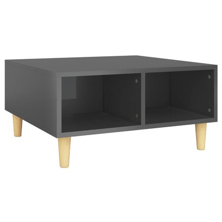 vidaXL Table basse Gris brillant 60x60x30 cm Aggloméré