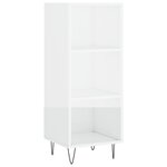 vidaXL Buffet haut Blanc brillant 34 5x34x180 cm Bois d'ingénierie