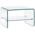 vidaXL Table basse Clair 50 x 45 x 33 cm Verre trempé