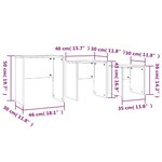 vidaXL Tables basses gigognes 3 Pièces Gris Aggloméré