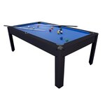 Billard américain harmony 6ft - 206 5 x 116 5 x 80 cm avec accessoires et plateau dînatoire - couleur noir