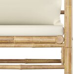 vidaXL Canapé de jardin avec coussins blanc crème Bambou