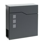 Boite aux lettres design fixation murale porte journal revues acier galvanisé anthracite