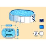 Piscine blanche avec cadre en acier diamètre 610 cm