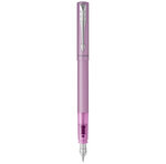 Parker vector xl stylo plume  laque lilas métallisée sur laiton  plume fine  encre bleue  coffret cadeau