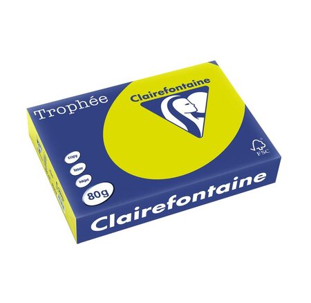 Ramette 500 feuilles papier multifonction trophée a4 80g/m2 vert fluo clairalfa