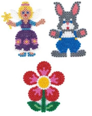 Plaques Lapin + Fleur + Fée pour perles standard (Ø5 mm) - Hama