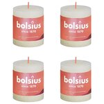 Bolsius Bougies pilier rustiques Shine 4 Pièces 80x68 mm Perle douce