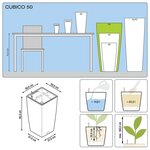 Lechuza jardinière cubico 50 all-in-one blanc haute brillance 18161