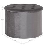 House Nordic Pouf Arya avec rangement Gris foncé