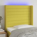 vidaXL Tête de lit à LED Vert 103x16x118/128 cm Tissu