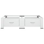 vidaXL Socle double pour lave-linge et sèche-linge avec tiroirs Blanc