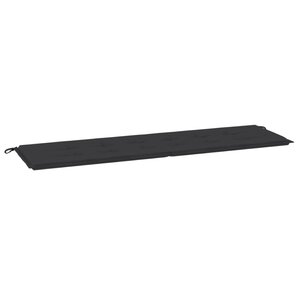 vidaXL Coussin de banc de jardin noir 180x50x3 cm tissu oxford