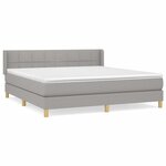 vidaXL Lit à sommier tapissier avec matelas Gris clair 180x200cm Tissu
