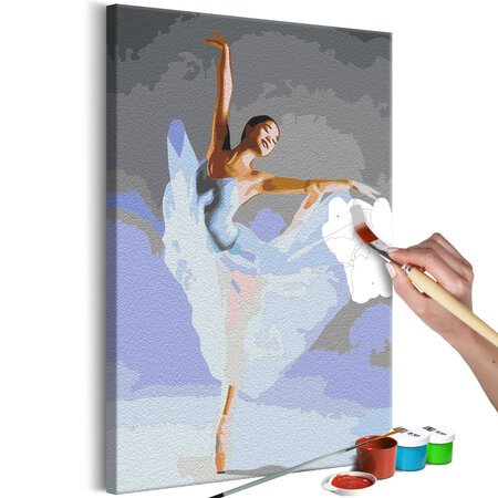 Tableau à peindre par soi-même - dancing in the blue l x h en cm 40x60