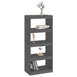 vidaXL Bibliothèque/Séparateur de pièce Gris 60x30x135 5 cm Pin solide