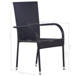 vidaXL Ensemble de salle à manger de jardin 7 Pièces Résine tressée Noir